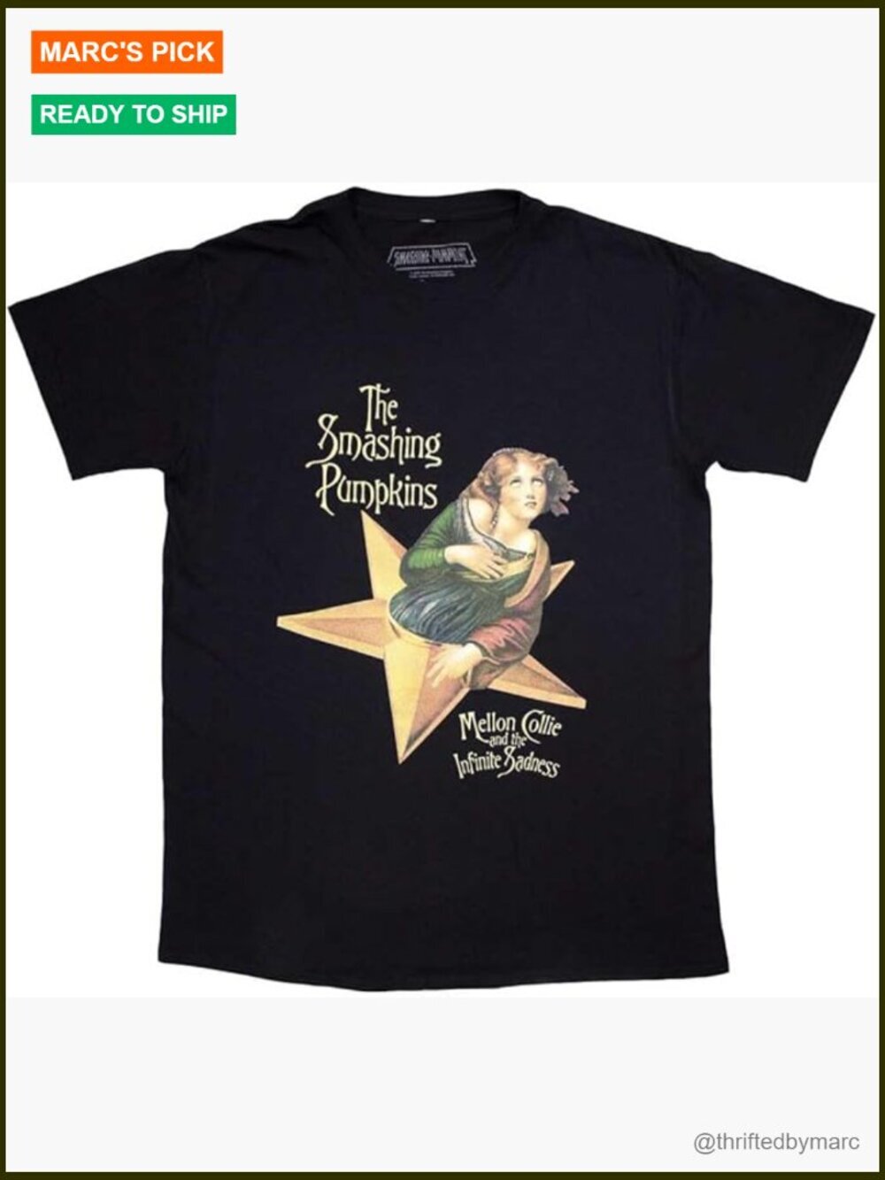 Men's Smashing Pumpkins Graphic T-Shirt Slim Fit Cotton Tee
